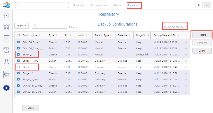 Definition Configuration Restore Restoring a Configuration