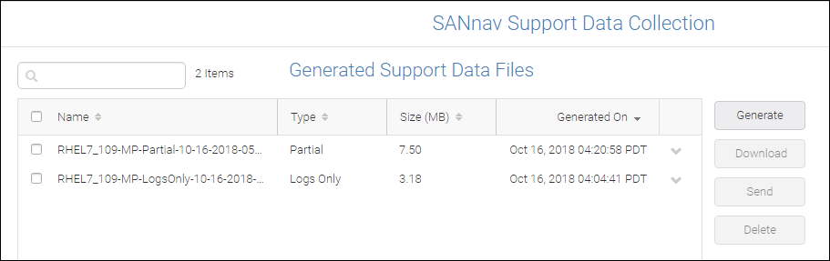 Generating the Support Data Collection File