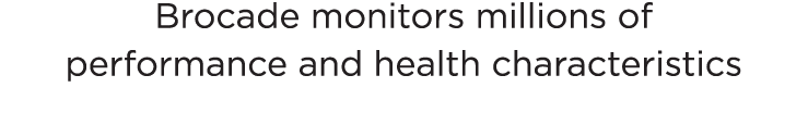 Brocade monitors millions of performance and health characteristics