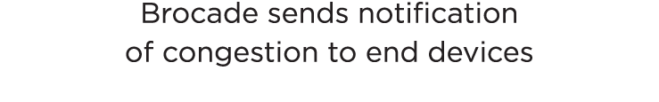 Brocade sends notification of congestion to end devices