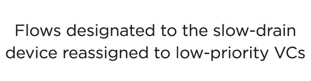 Flows designated to the slow-drain device reassigned to low-priority VCs